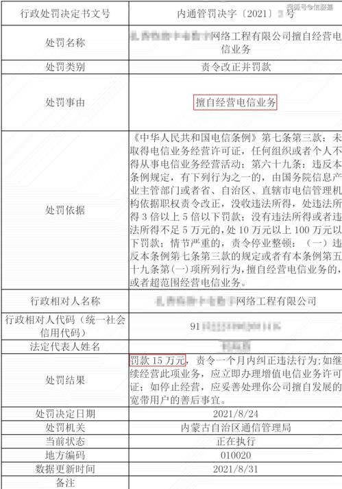 擅自经营宽带业务，未办理ISP许可证被罚15万——企业合规警示案例